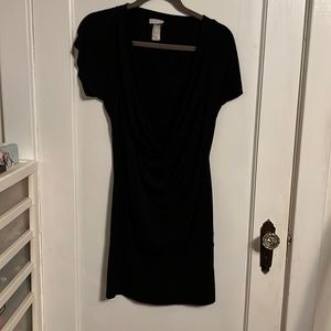 Black long tunic with bandeau at bottom